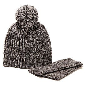 REBECCA MINKOFF Marled beanie & Armwarmer Set